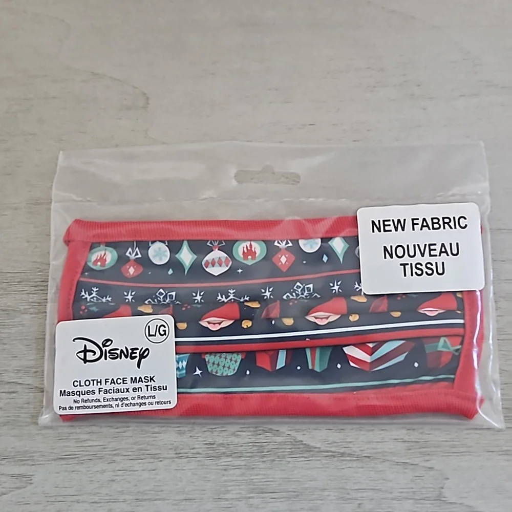 NEW Disney Parks - Christmas Santa Mickey Face Mask Size Large
